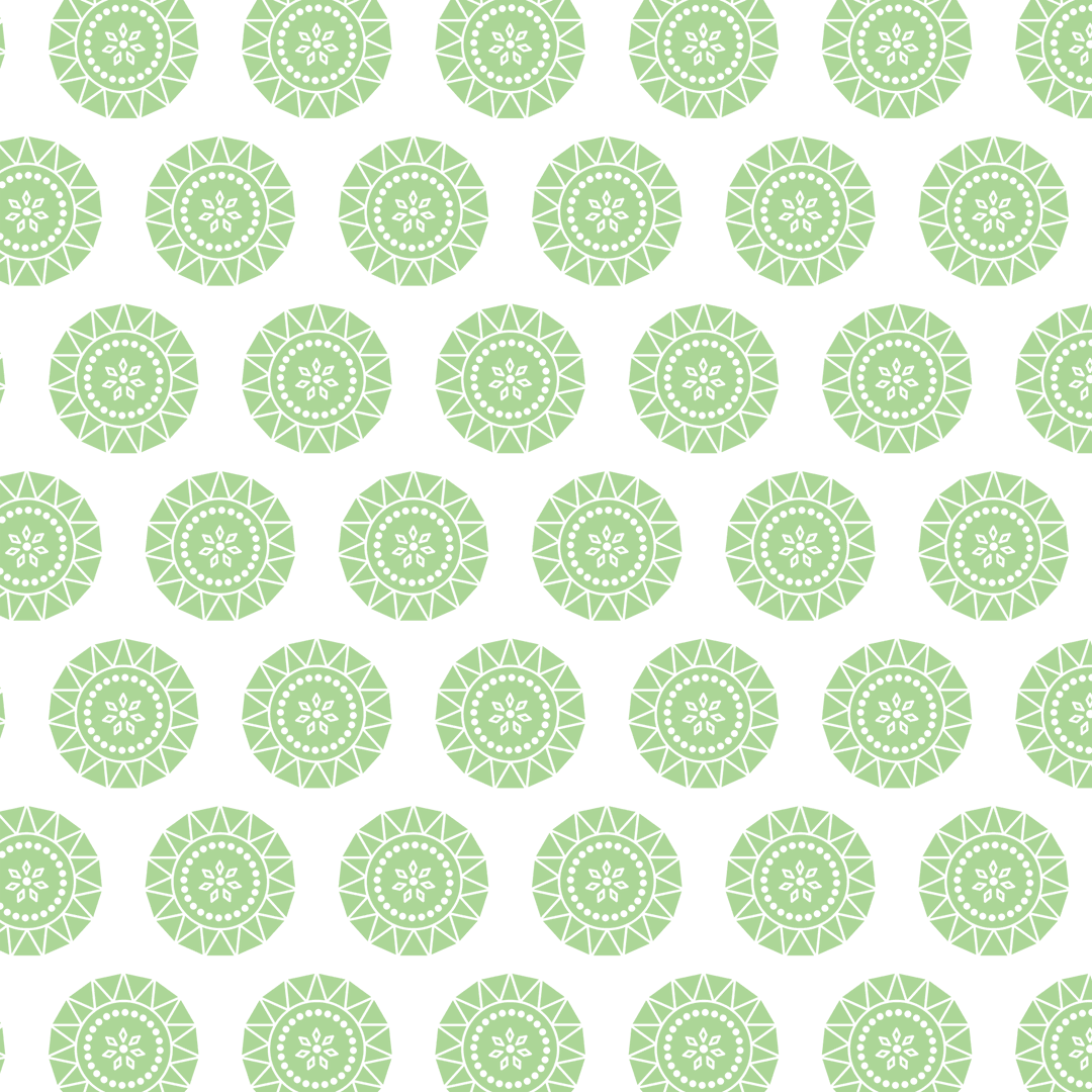 Green Circular Pattern Design on Transparent Background