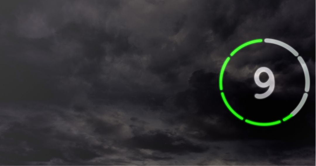 Dark Animated Countdown with Stormy Cloudscape