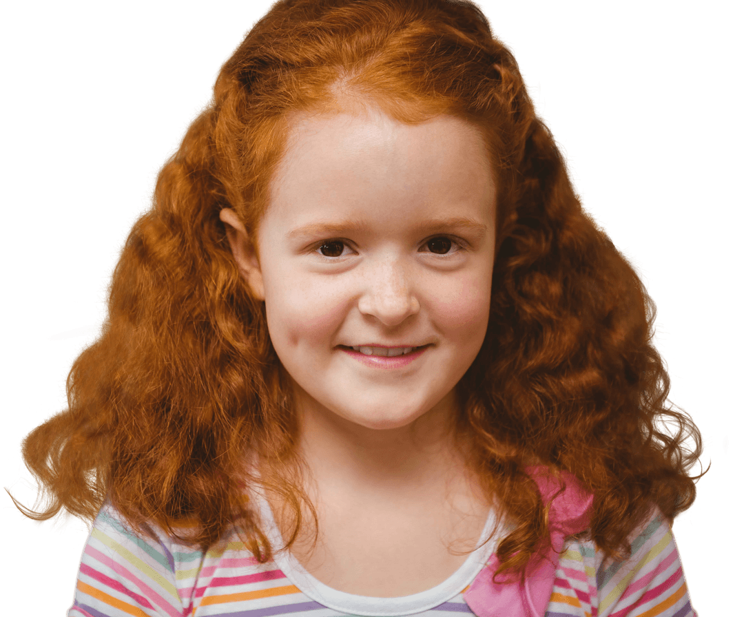 Smiling Redhead Girl Transparent Background