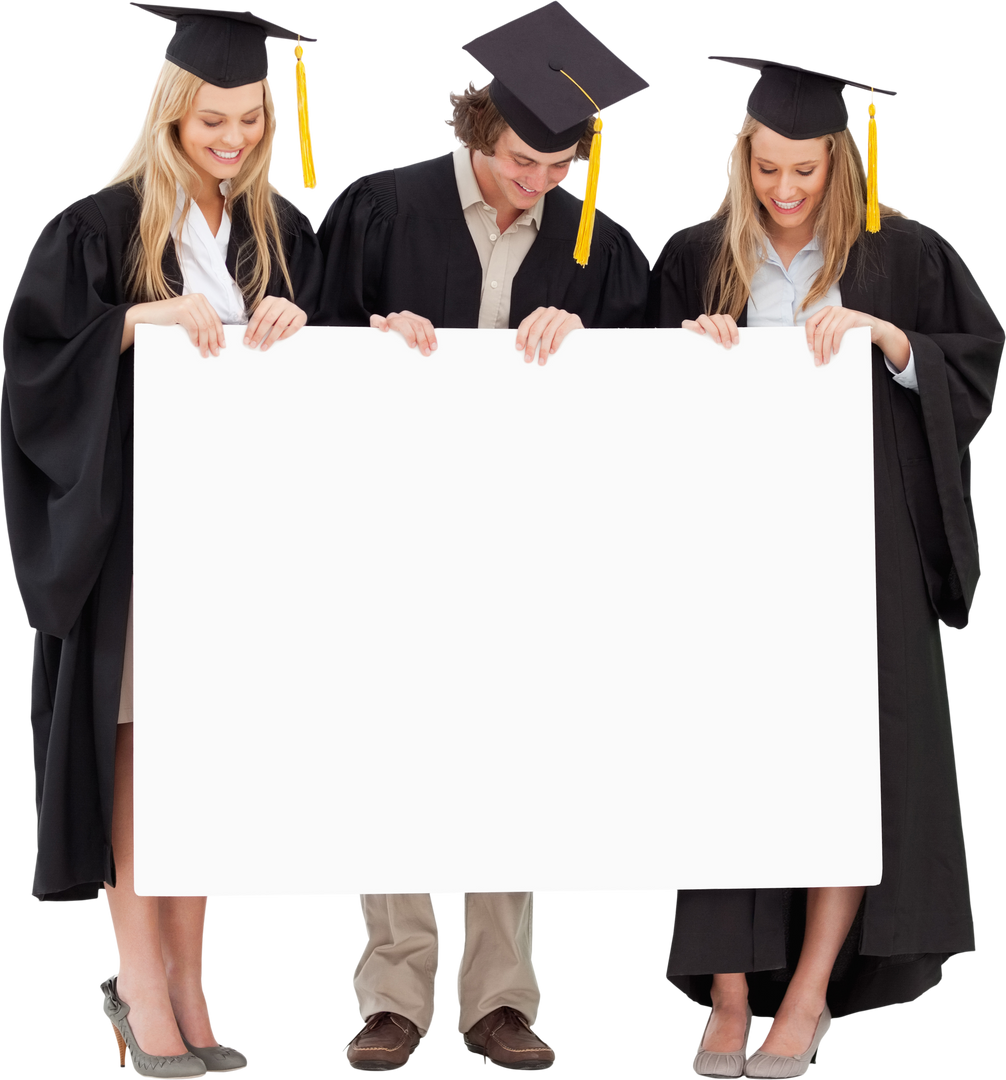 Transparent Undergraduates Holding Blank Sign Celebrating Graduation - Download Free Stock Images Pikwizard.com