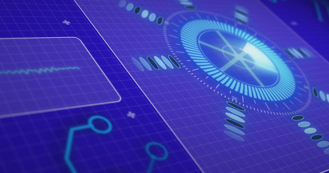 Digital Interface Horizon with Futuristic Data Elements