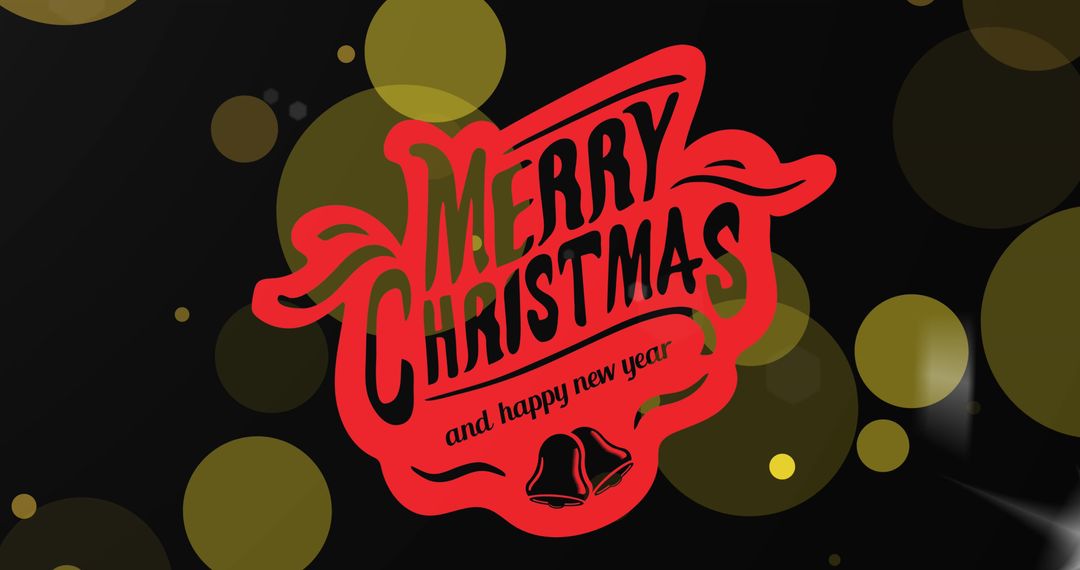 Festive Merry Christmas and Happy New Year Typography Banner