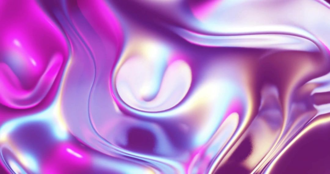 Swirling Iridescent Purple and Pink Fluid Abstract Design