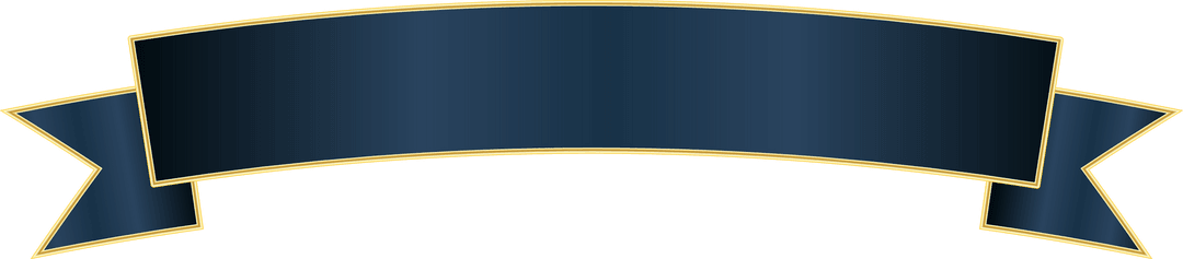 Transparent Ribbon Banner with Gold Trim