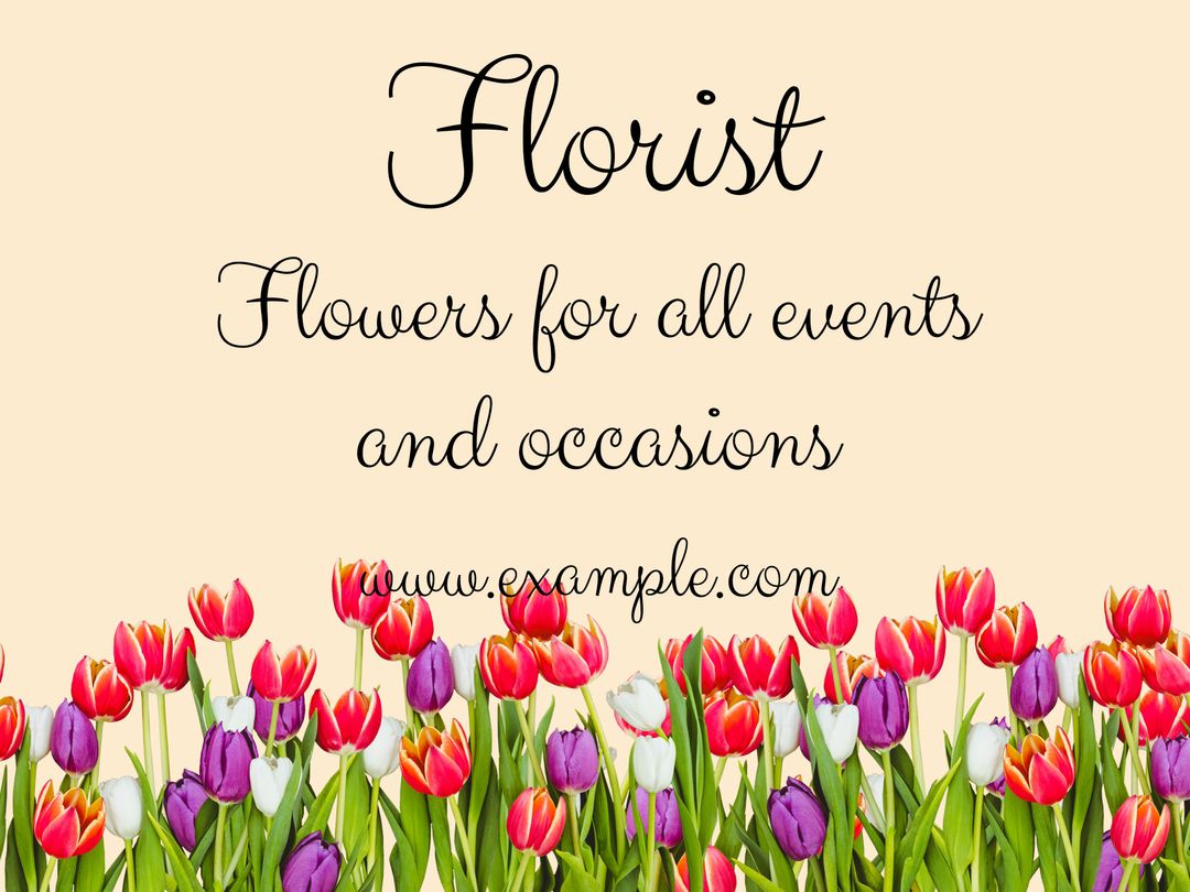 Floral Business Promotion with Colorful Tulip Arrangement