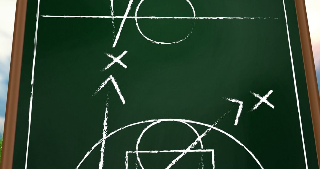 Soccer Strategy Diagram on Chalkboard Background