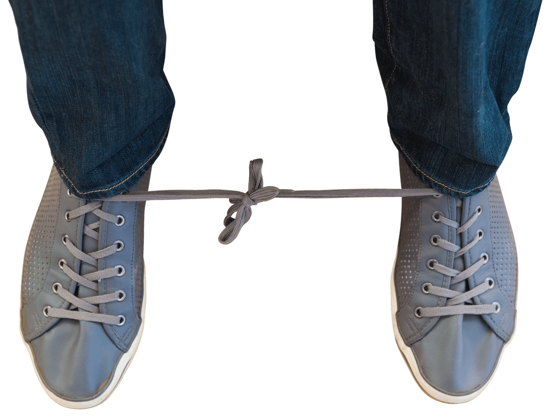 Transparent Footwear Twisted Shoelaces Illustration