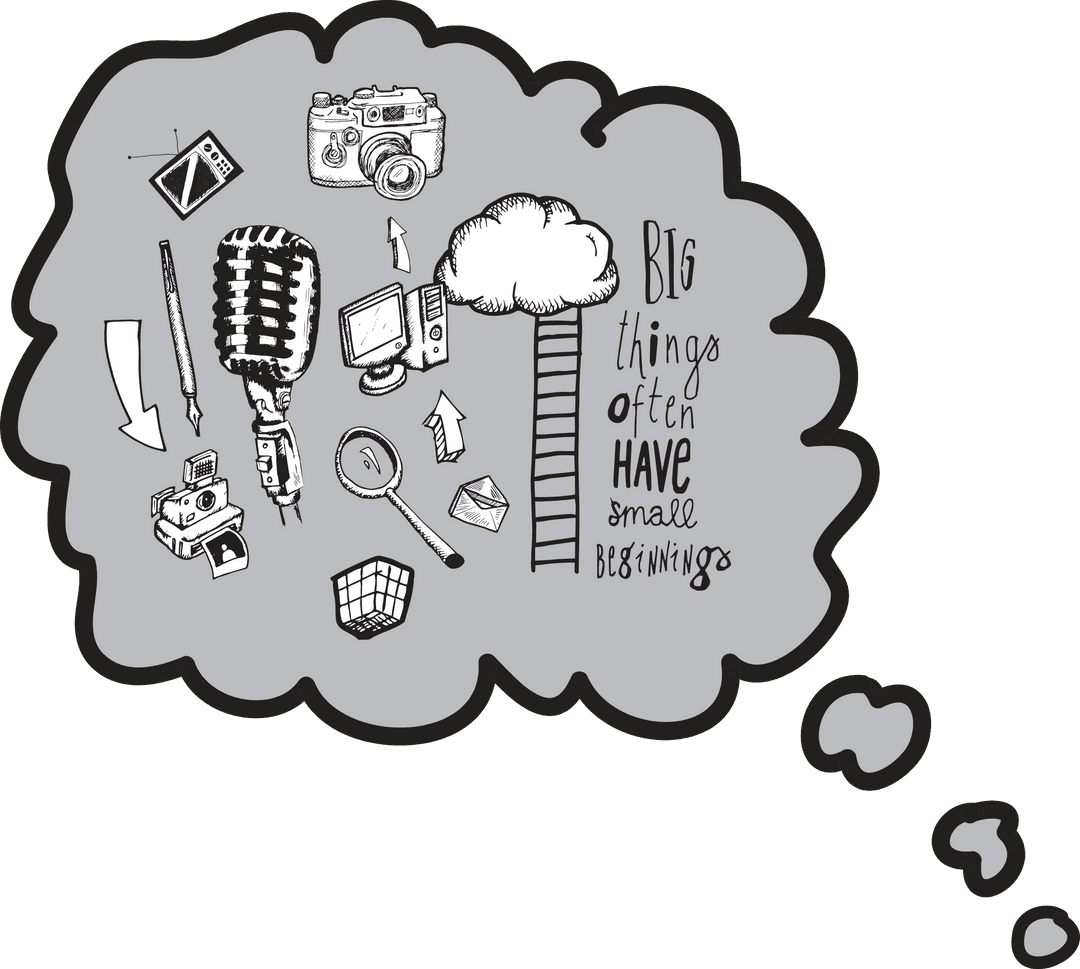 Creative Speech Bubble Saying Big Things Have Small Beginnings Transparent