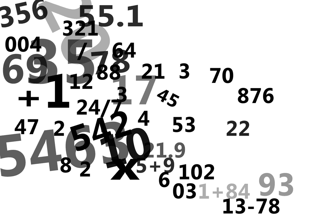 Digital Transparent Numbers and Math Symbols Design