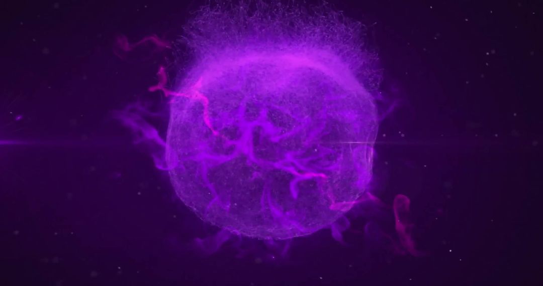 Glowing Purple Energy Sphere with Dynamic Light Trails