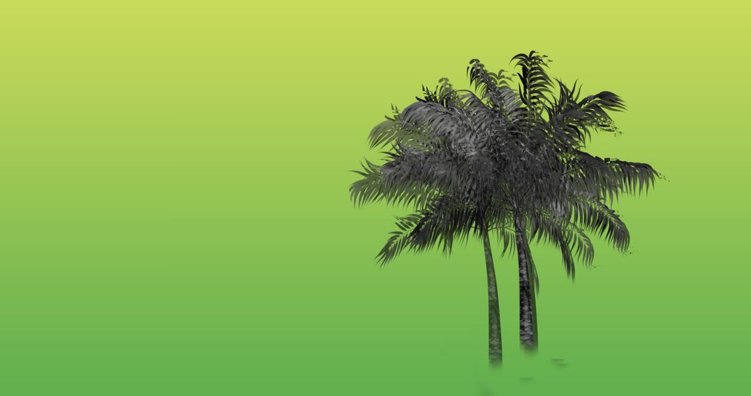 Blurred Palm Trees with Vibrant Green Gradient Backdrop