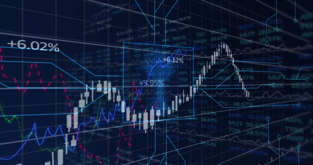 Abstract Financial Chart with Growing Cryptocurrency Trends
