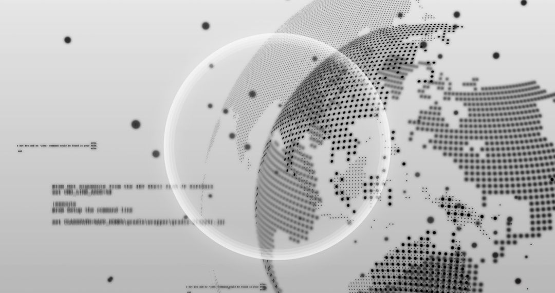 Digital Globe Enhanced Through Magnified Overlay and Data Patterns