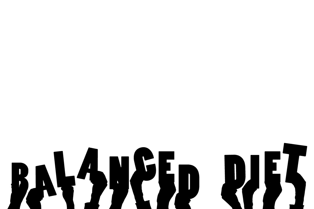 Transparent Hands Displaying Balanced Diet Phrase