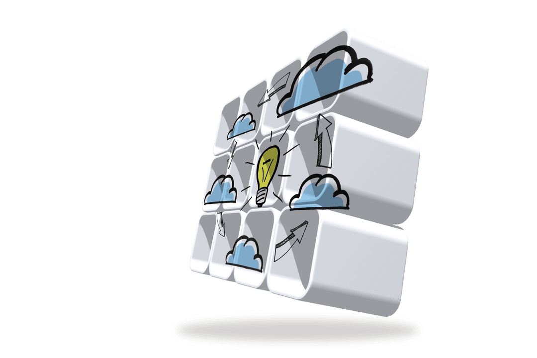 Transparent Cloud Computing Cycle with Creative Icons