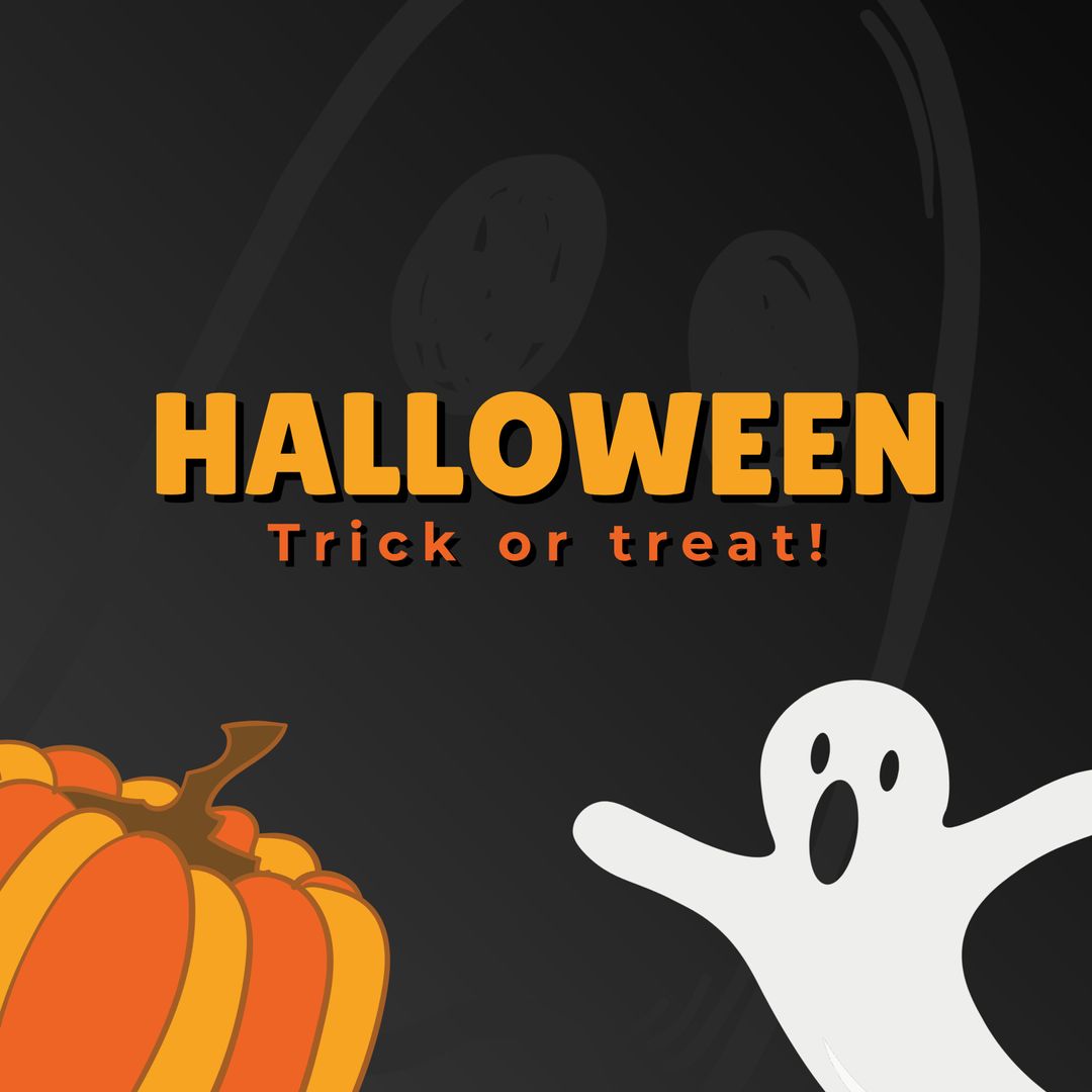 Halloween Celebration Illustration with Pumpkin and Ghost