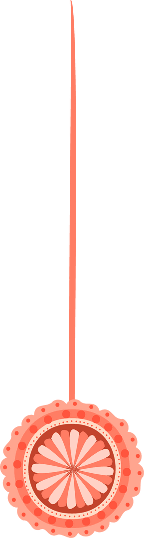 Elegant Coral Medallion Hanging Ornament Illustration