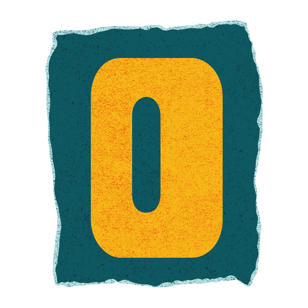 Vintage Style Torn Border Speckled Yellow Zero Illustration Transparent