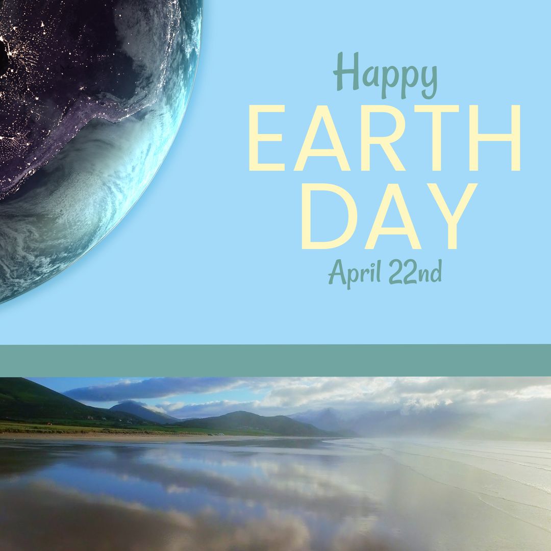 Earth Day Celebration with Scenic Landscape and Environmental Awareness