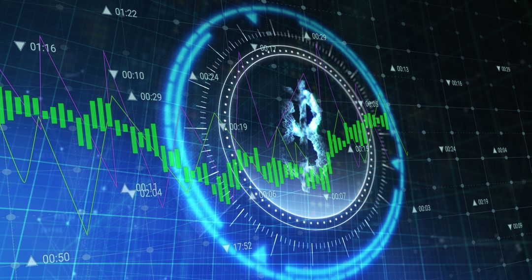 Bitcoin Symbol on Secure Digital Background with Financial Data