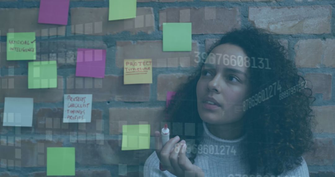 Data-Driven Businesswoman Planning in Office