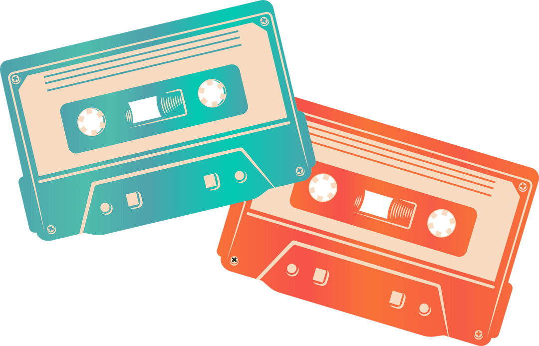 Transparent Vintage Cassette Tapes Creating Retro Music Vibe