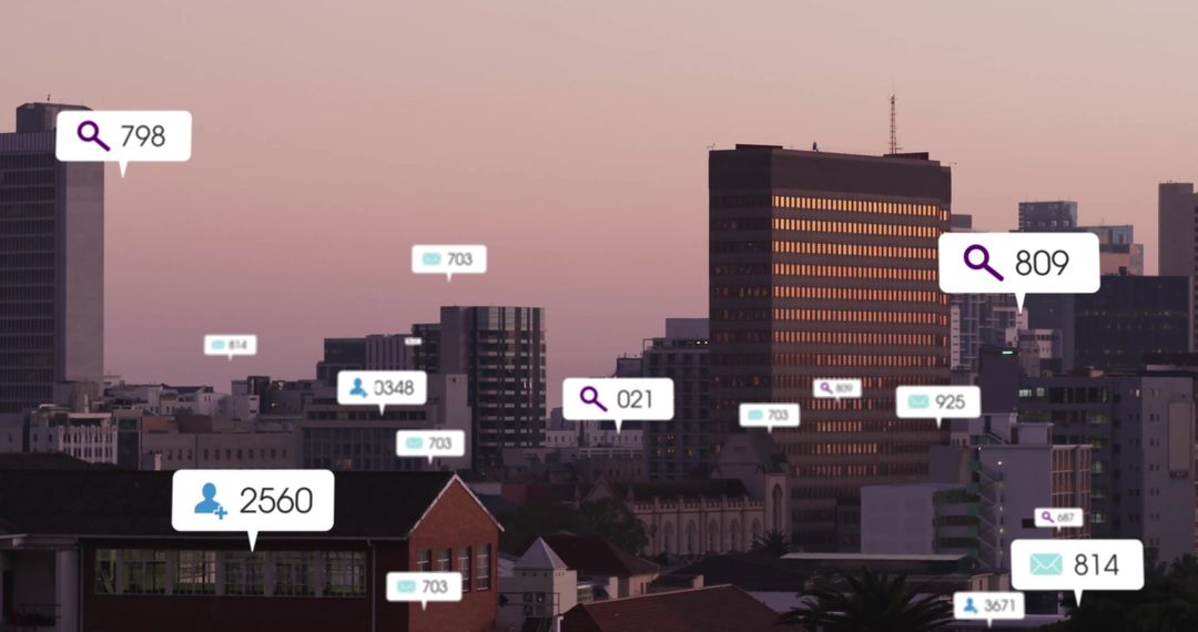 Social Media Interaction Overlay on Urban Cityscape