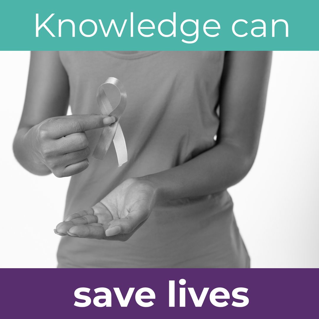 Cancer Awareness Message with Ribbon