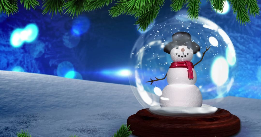 Magical Snow Globe with Frosty the Snowman in Winter Wonderland