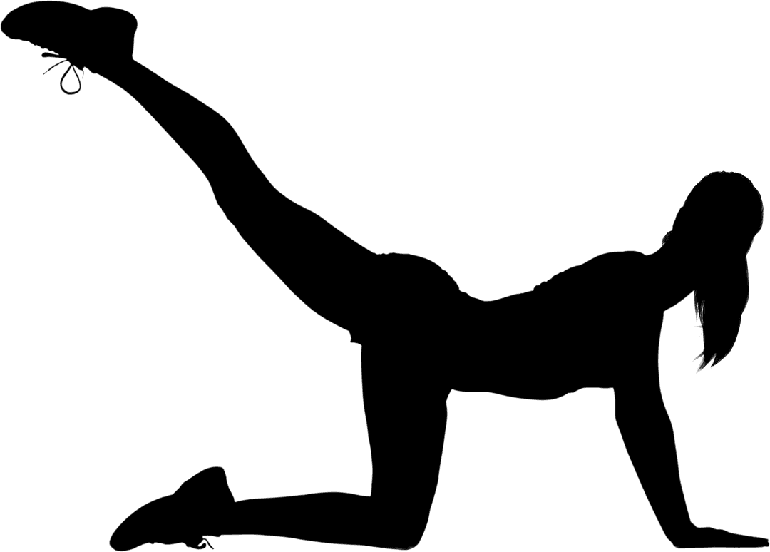 Silhouette of Woman in Motion on Transparent Background for Sport Concept