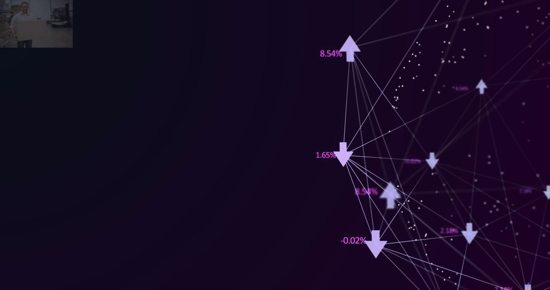 Abstract Network Connections with Digital Arrows on Black Background