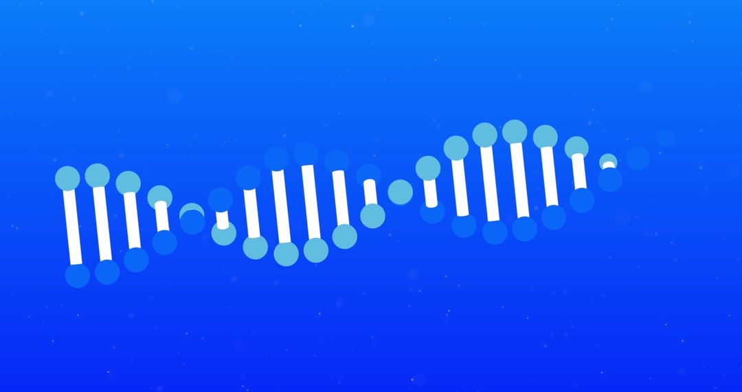 Rotating 3D DNA Helix with Blue Scientific Background