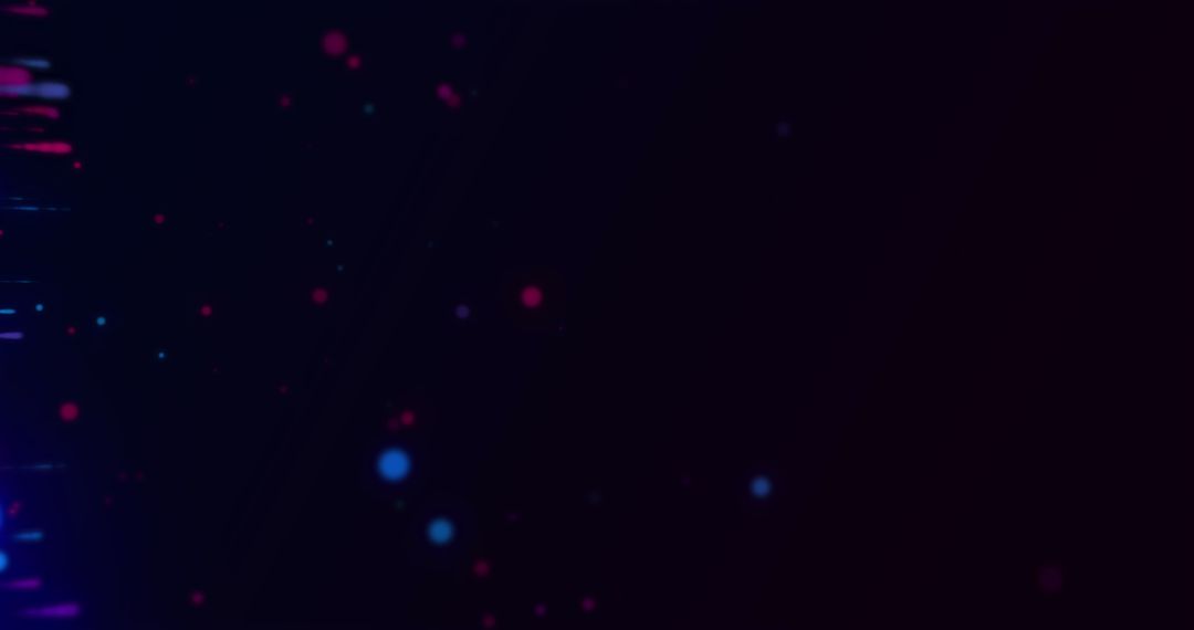Abstract Red and Blue Dots on Black Digital Background