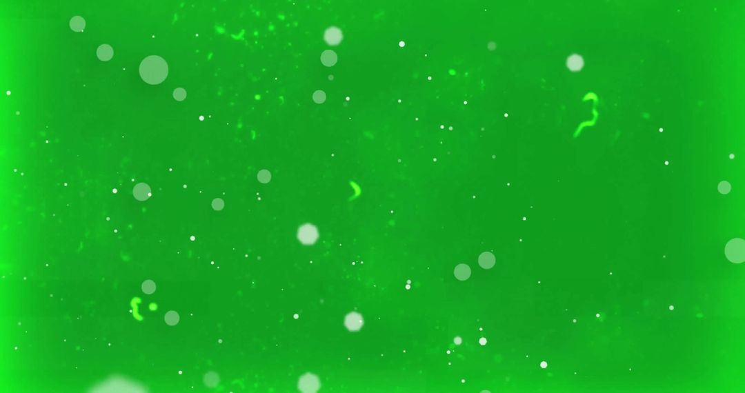 Abstract Green Background with Floating Particles