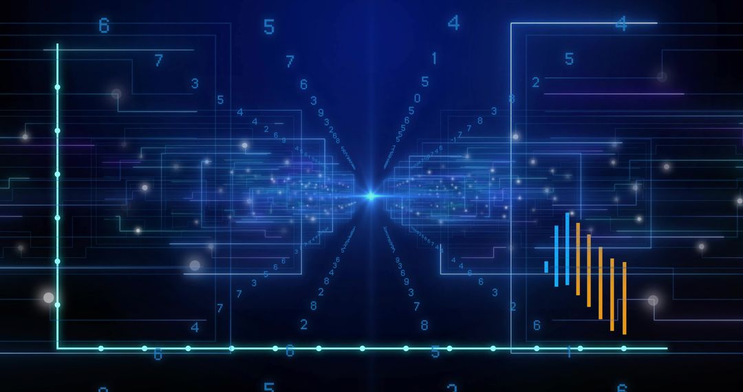 Futuristic Data Networking with Digital Lines and Numbers