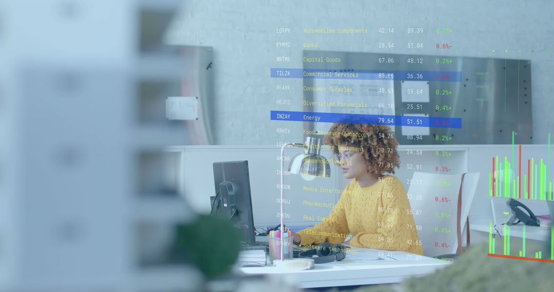 Digital Interface Highlights Diverse Professional Analyzing Data