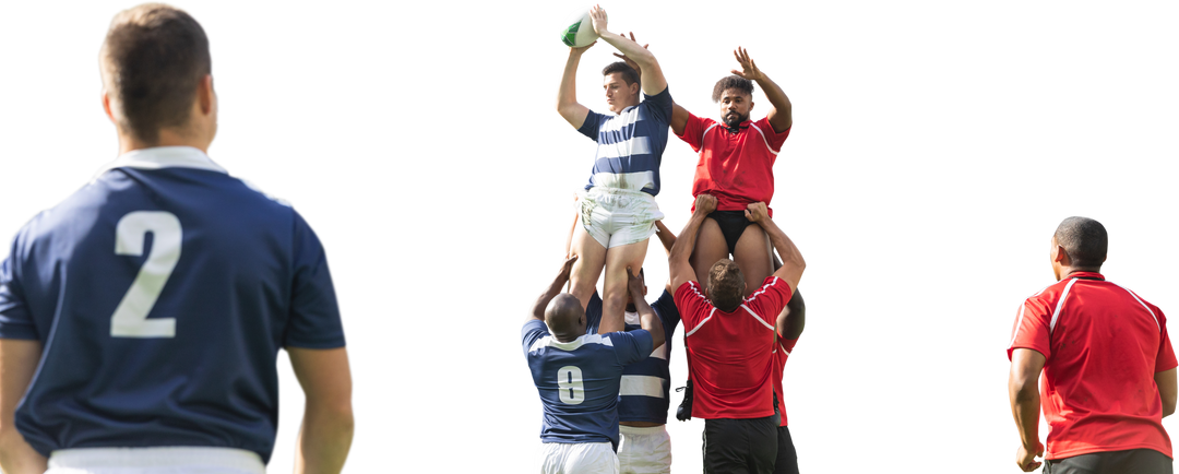 Diverse Rugby Players in Action During Match on Transparent Background - Download Free Stock Images Pikwizard.com