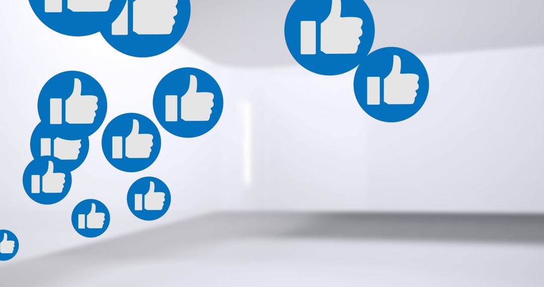 Social Media Thumbs-Up Icons in Minimalist Space