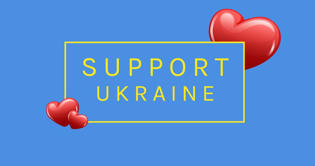 Support Ukraine Campaign with Heart Symbols