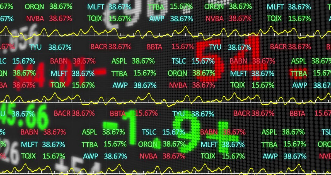 Digital Stock Ticker Display with Live Trends and Analytics