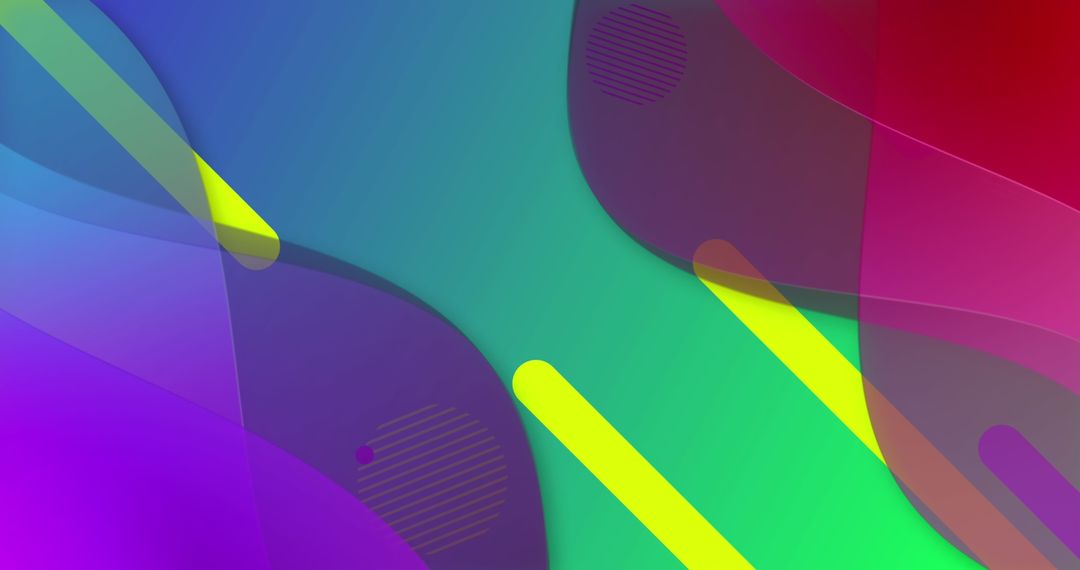 Vibrant Abstract Shapes on Green Background