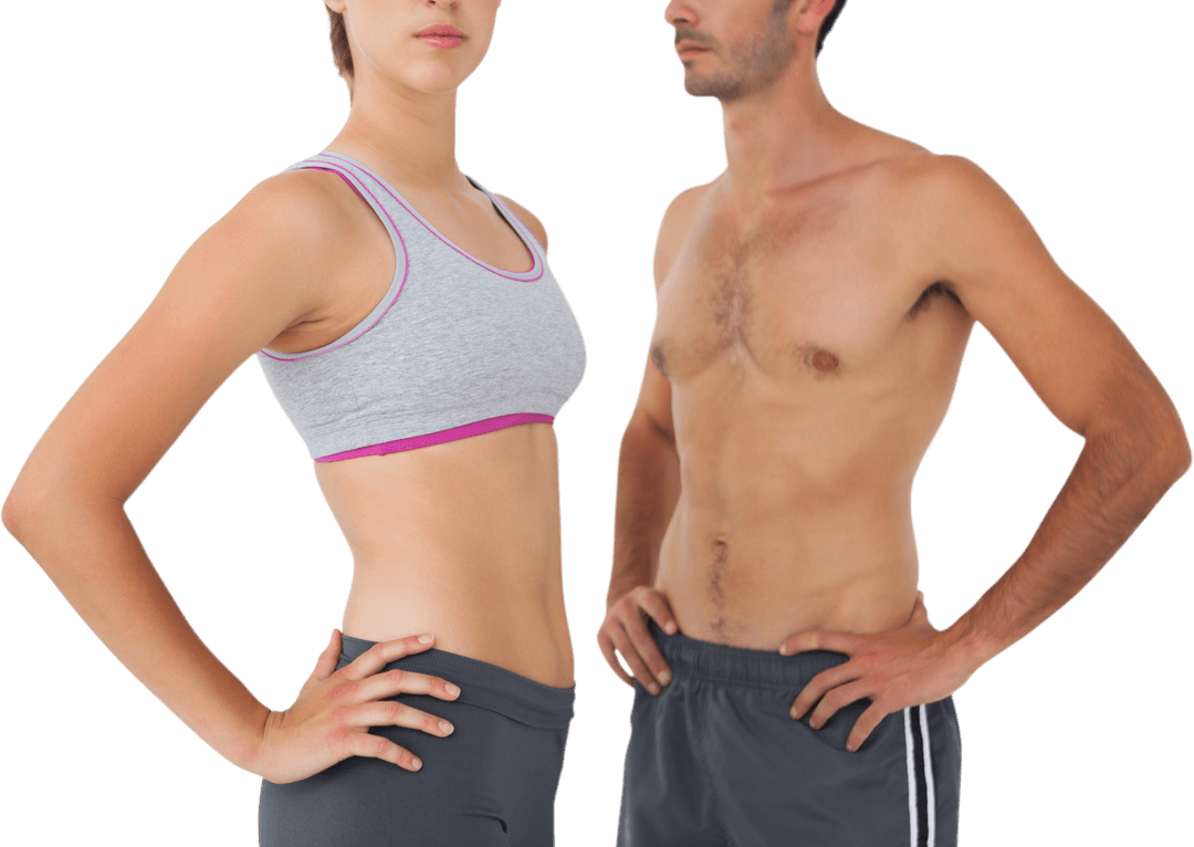 Transparent Fit Couple Demonstrating Fitness Lifestyle