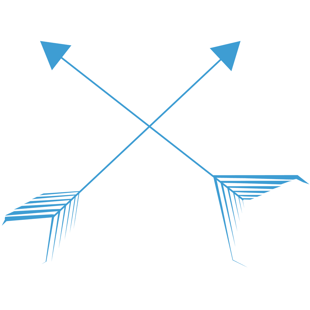 Dual Blue Arrows Crossing on Transparent Background Illustration