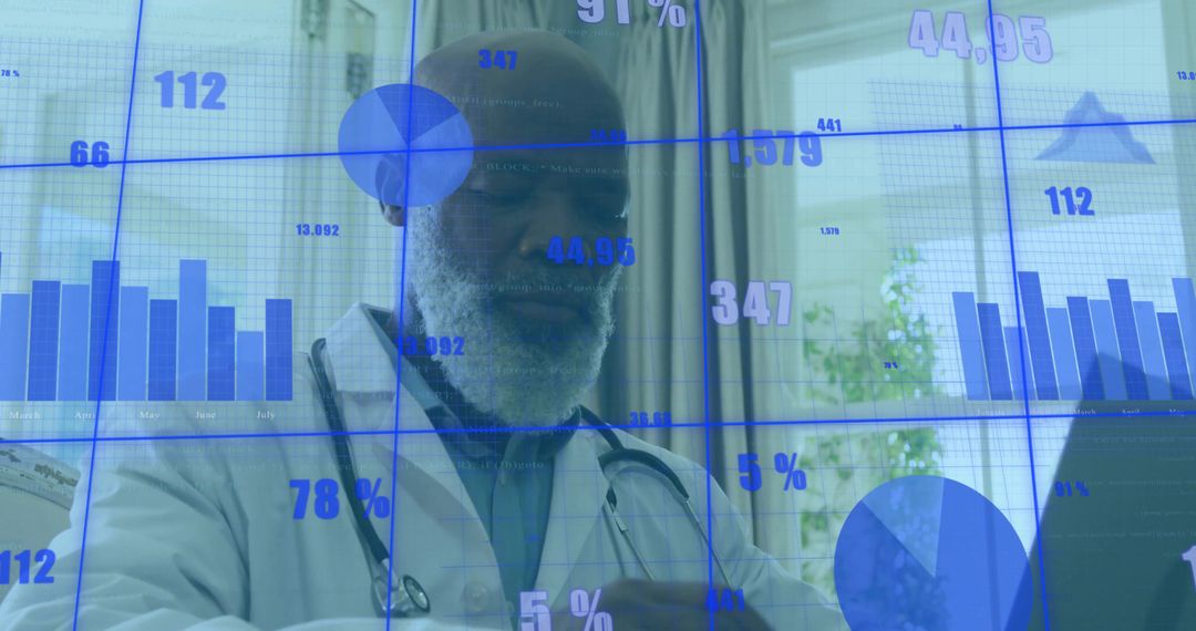 Senior Physician Analyzing Data with Innovative Technology in Office