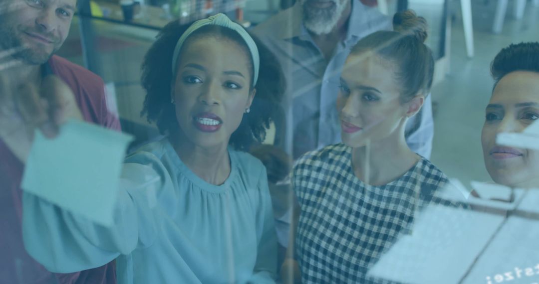 Focused Team Collaboration Brainstorming with Sticky Notes