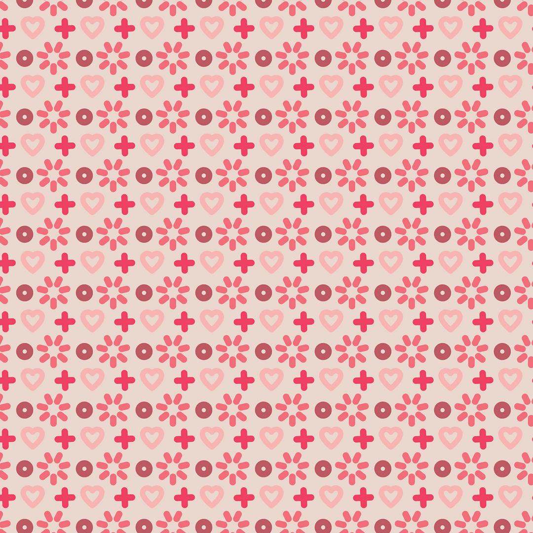 Seamless Pink Symbol Pattern on Transparent Background
