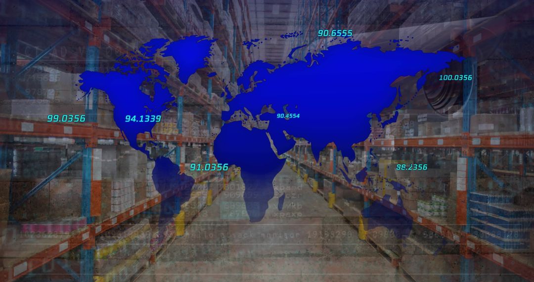 Global Supply Chain and Logistics Data Concept in Warehouse