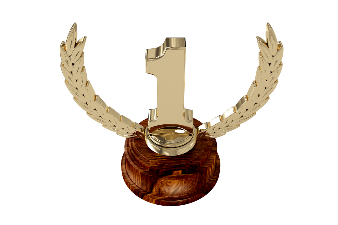 Shiny Gold and Wood 1st Place Trophy on Transparent Background - Download Free Stock Images Pikwizard.com