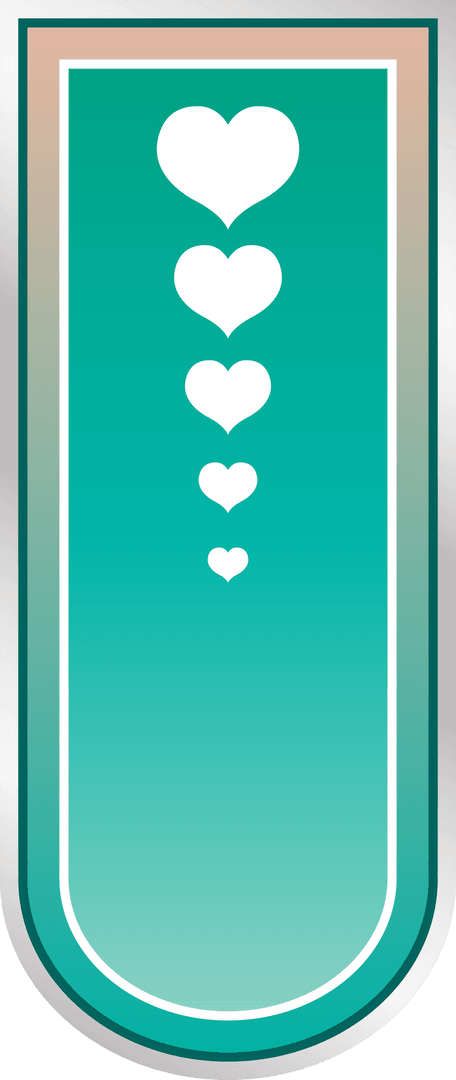 Valentine's Day Hearts Expanding on Teal Vertical Frame Transparent