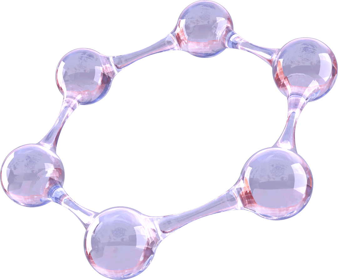 Transparent Molecular Structure Ring with Glossy Surface